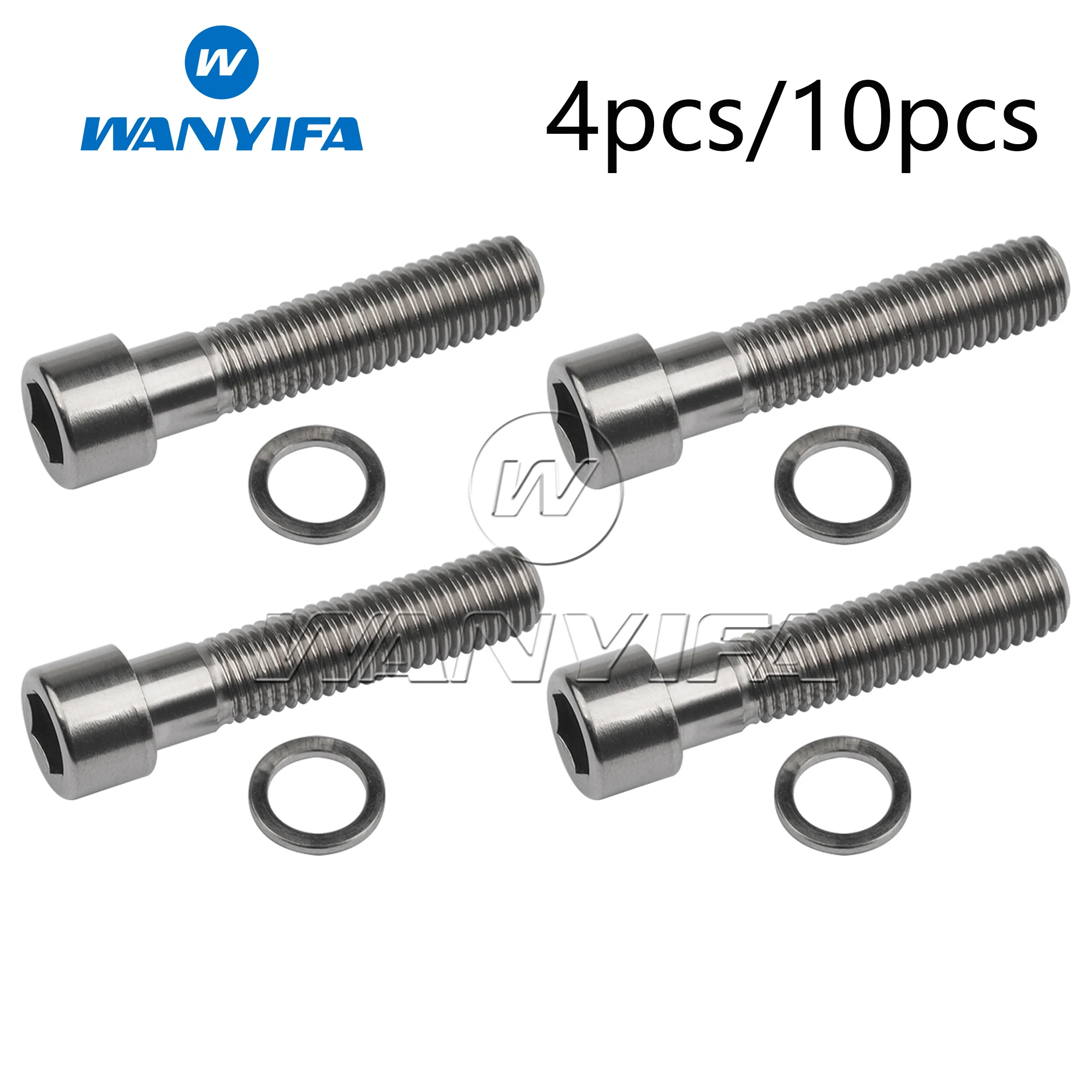 

Wanyifa Titanium Bolt M7 X 32mm Hexagon Cylinder Head Screw With Washer for Bicycle 4/10pcs