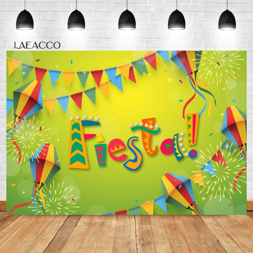 Laeacco Feliz Cumpleaños Backdrop Mexican Colorful Cinco De Mayo Taco Carnival Fiesta Kids Birthday Party Photography Background