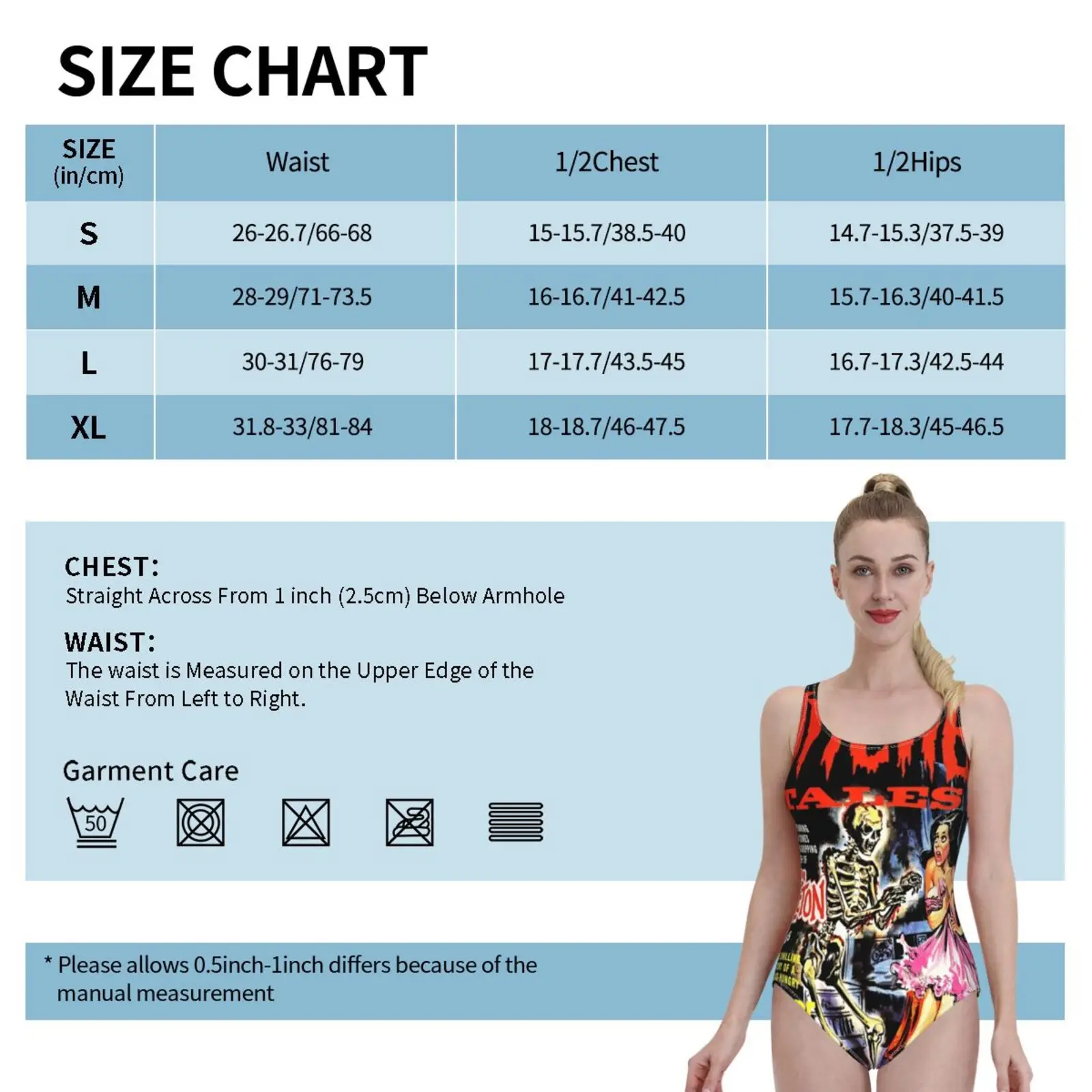 Vintage Horror Comic Sexy Print Swimwear Women One Piece Swimsuit Female Monokini Bathing Suit Swim Wear Vintage Horror Comic