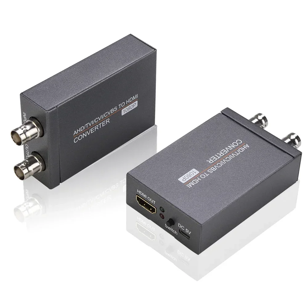 AHD TVI CVI CVBS Signal to HDMI Adapter Full HD Video Signal Converter Adapter for Coaxial Analog CCTV Security Camera