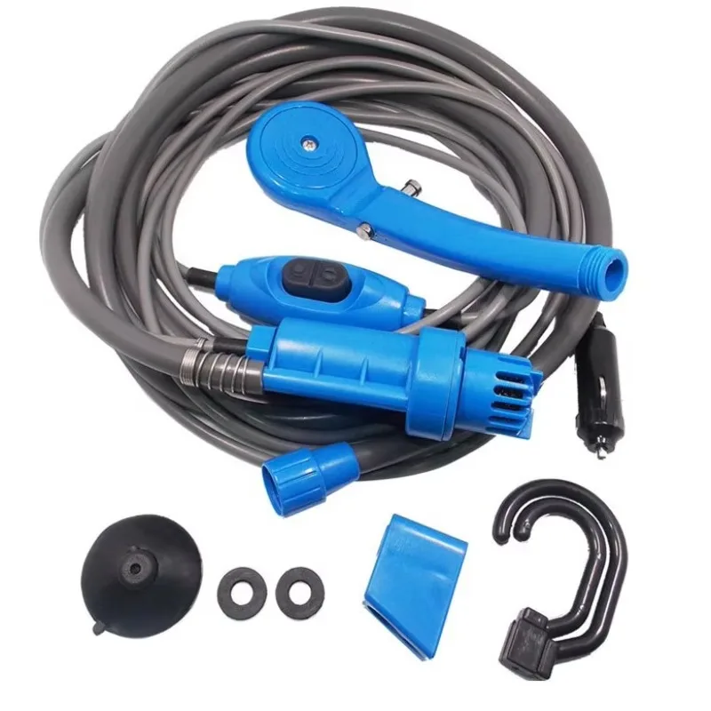 ฝักบัวอาบน้ําตั้งแคมป์กลางแจ้งเดินป่าฝักบัวอาบน้ําแบบพกพาและถัง 20 ลิตรชุดล้างรถรดน้ําสัตว์เลี้ยงทําความสะอาด