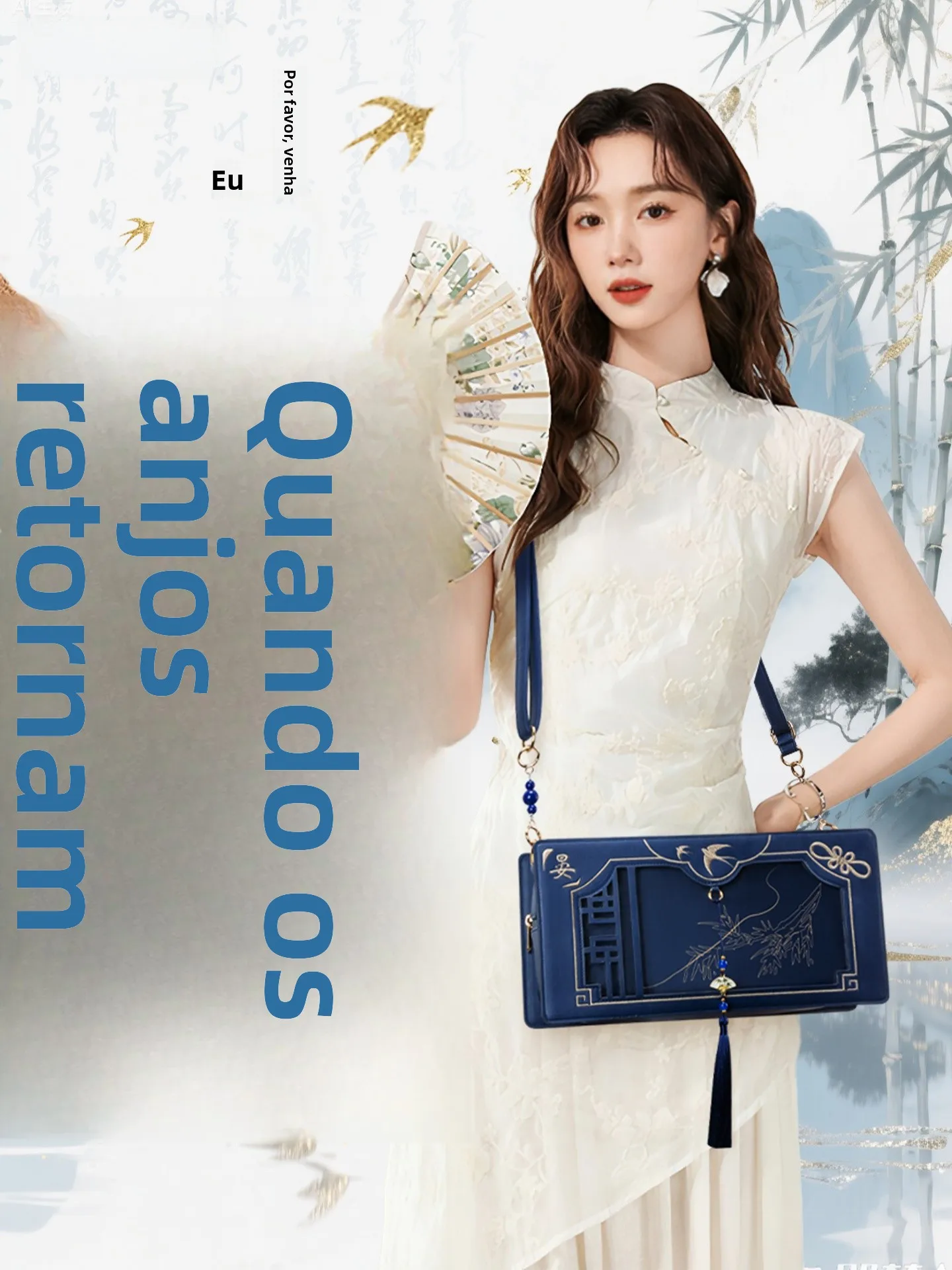 Mochila Transversal de Grande Capacidade Junco Yan Yun Sixteen Sounds Jiang Yan Pain Bag Estilo Casual Simples para o Dia a Dia