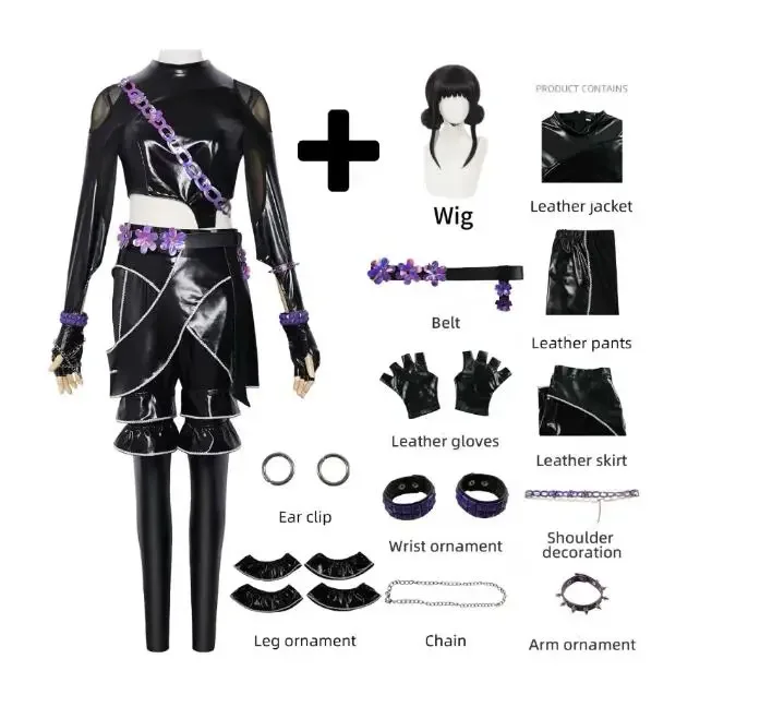 مجموعة أزياء الهالوين Kpop شيطان هنتر التأثيرية مجموعة أزياء الفتيات الصيد رومي زوي ميرا للأطفال المراهقين كوريا المعبود #5