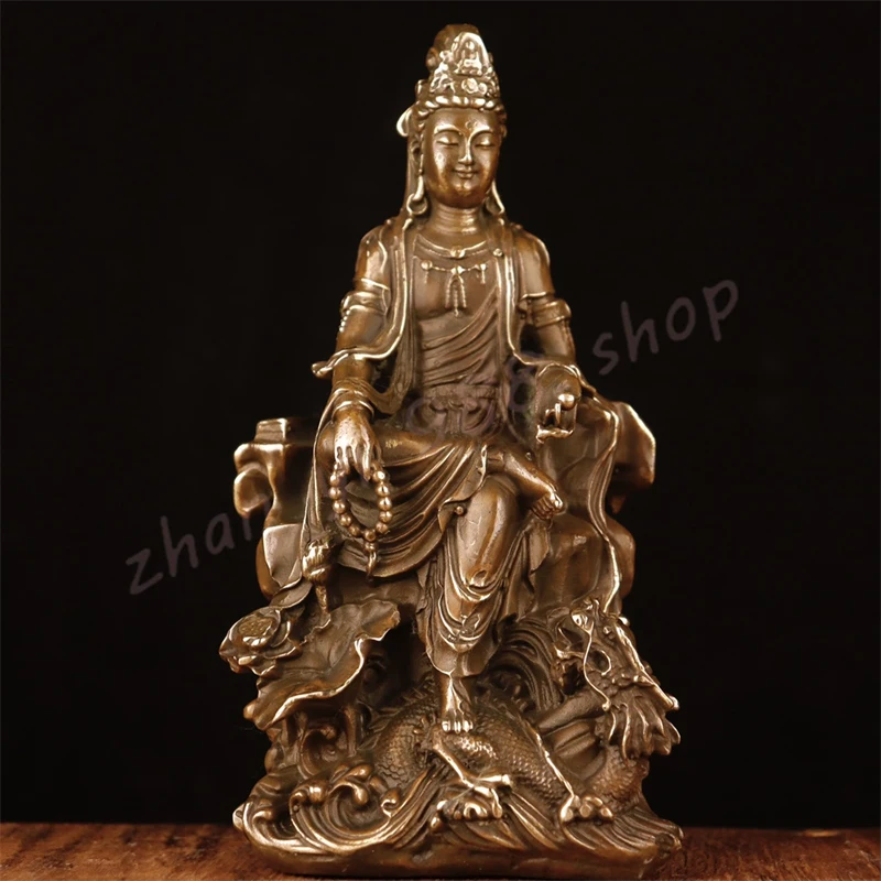 

Pure Copper Statue of Free Avalokitesvara/Water Moon Avalokitesvara Buddha/Exquisite home decoration gifts/auspicious decoration