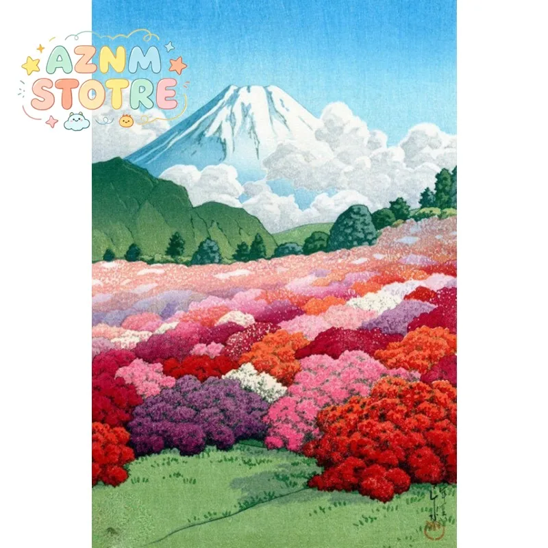 Retro Japan Kawase Hasui Canvas Print Ukiyo-e Mount Fuji Cherry Blossom Landscape Wall Art Poster for Living Room Home Decor