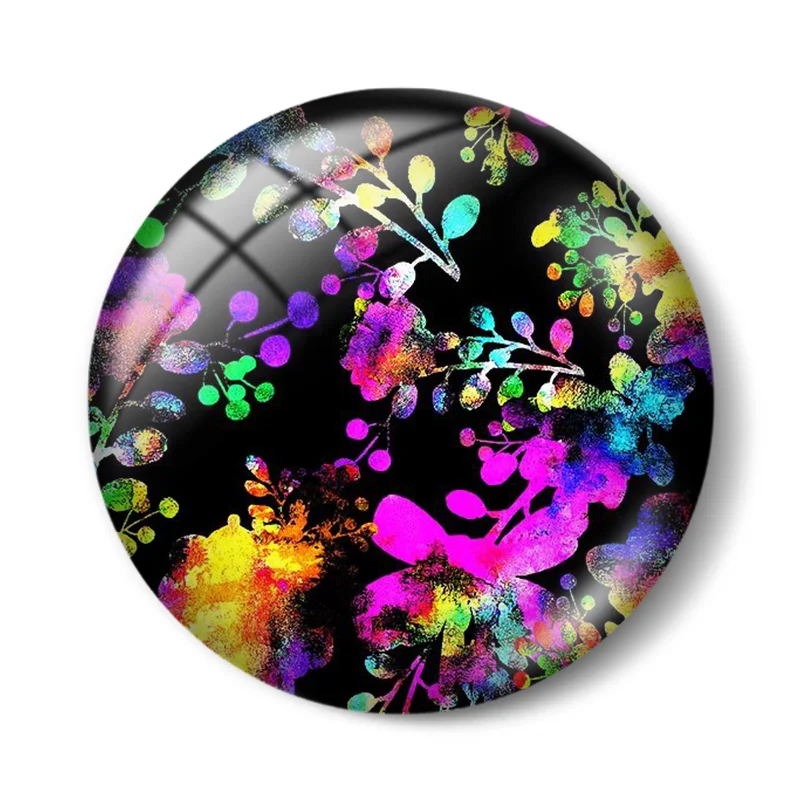 Colour Spray paint colorful art patterns  12mm/18mm/20mm/25mm Round photo glass cabochon demo flat back Making findings