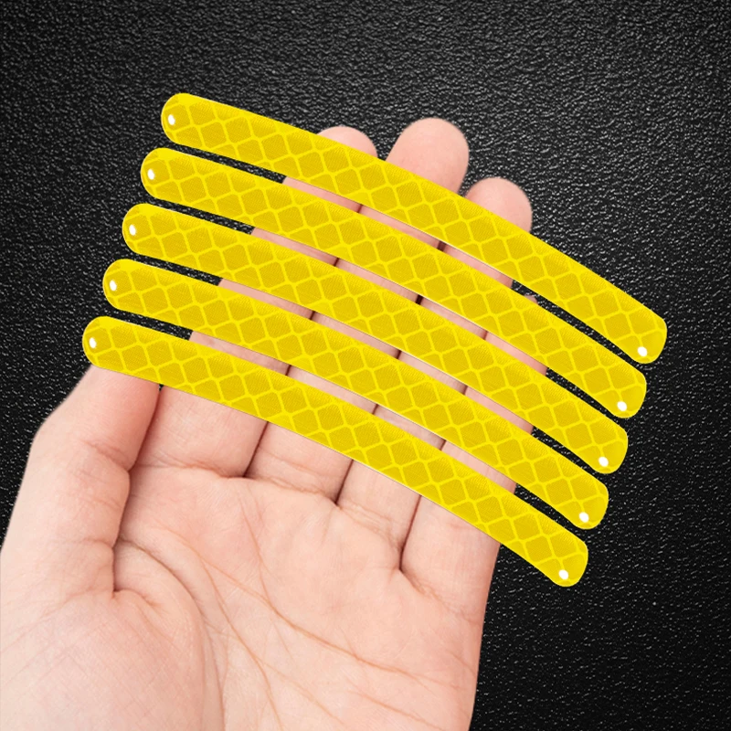 20pcs Car Wheel Hub Reflective Sticker Tire Rim Reflective Strips Luminous for Night Driving Car Bike Motorcycle Wheel Sticker