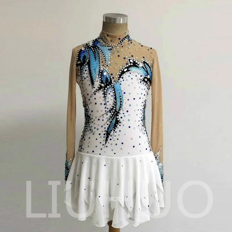 LIUHUO Ice Figure Skating Dress Girls Women Teens Stretchy Spandex Competition Wholesale