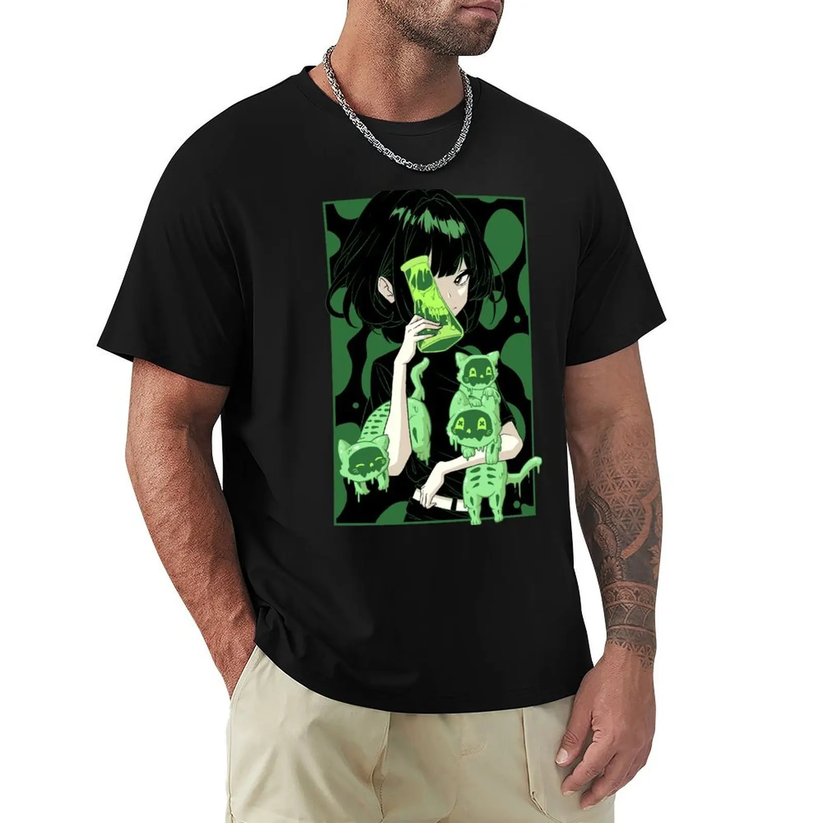 Meowtated! Slime Cats Anime - Kawaii Krypt T-Shirt t shirts for man cotton T-Shirt