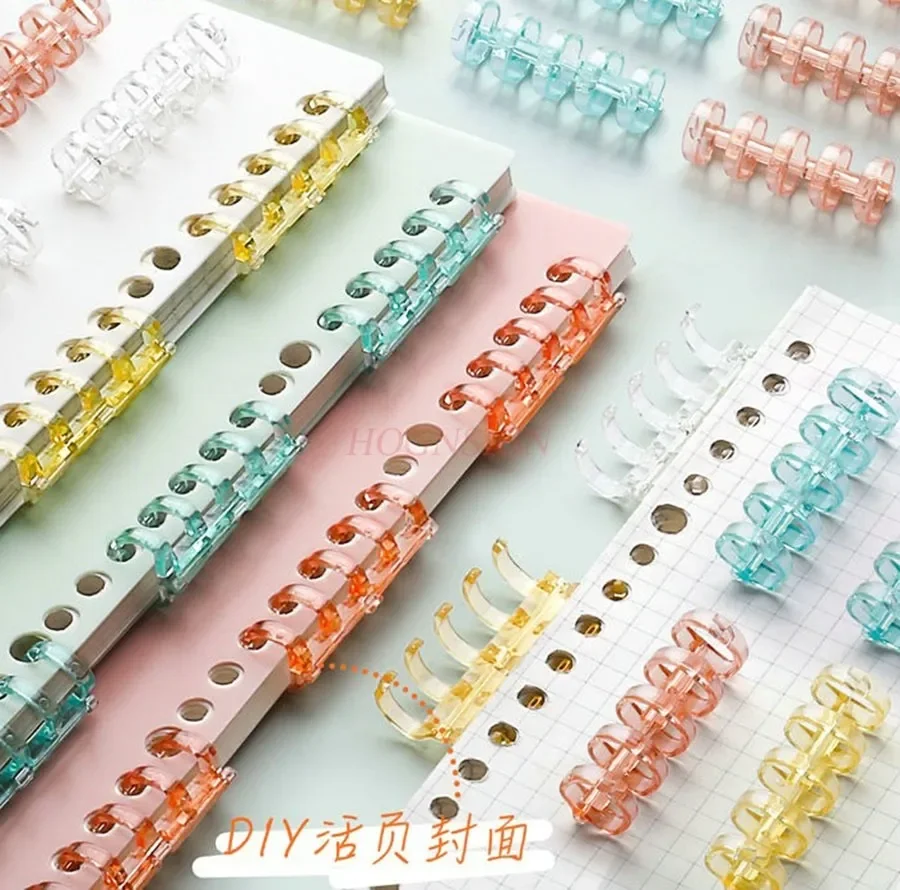 10 قطع دفتر أوراق فضفاضة، مجلد، حلقة، حلقة كتاب شفافة، ملف، مشبك ربط، حلقة تثقيب، حلقة بإبزيم