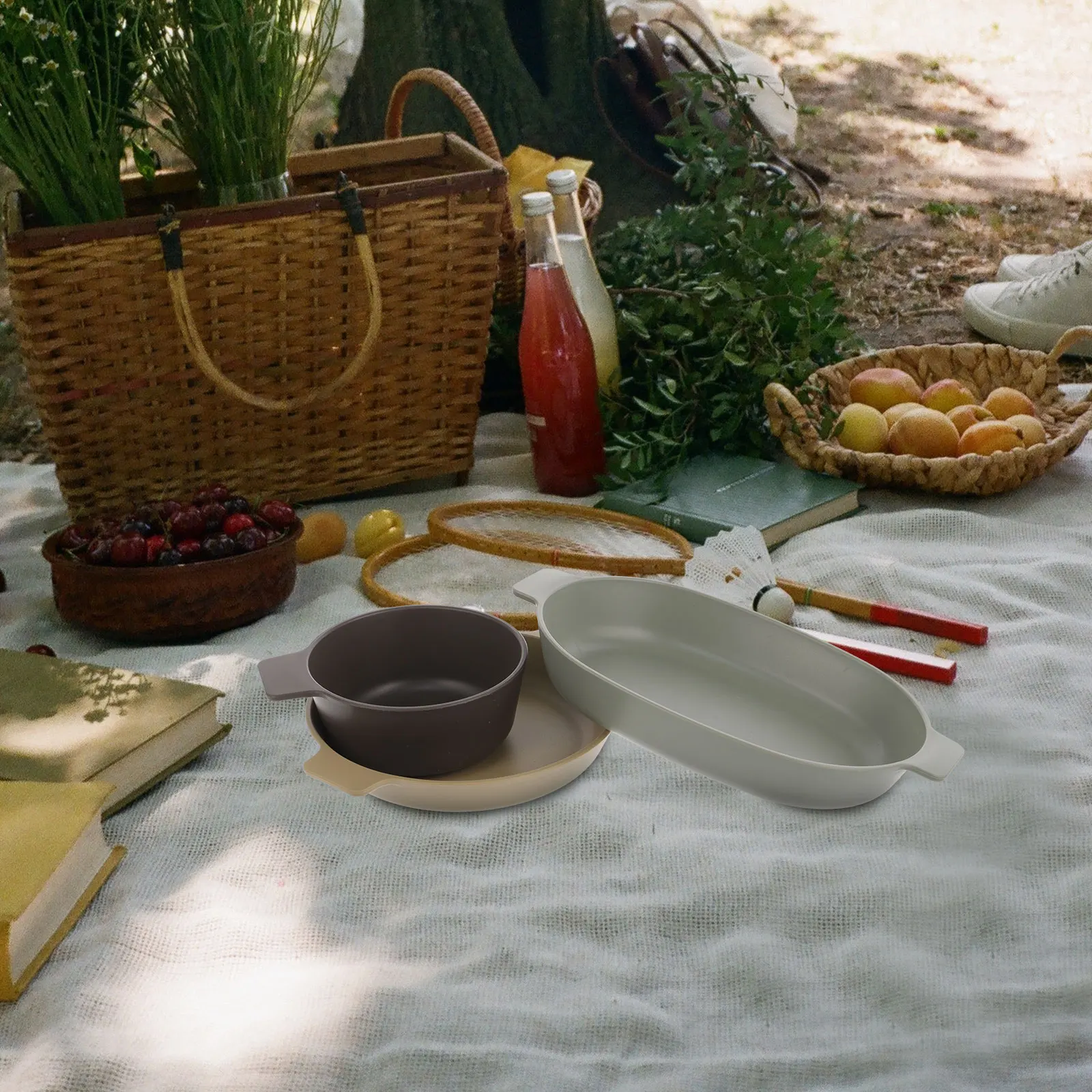 

1 set 1 Set Portable Camping Tableware Kit Lightweight Plastic Bowl Plate Outdoor Dinnerware Set For Picnic Hiking Bbq Travel