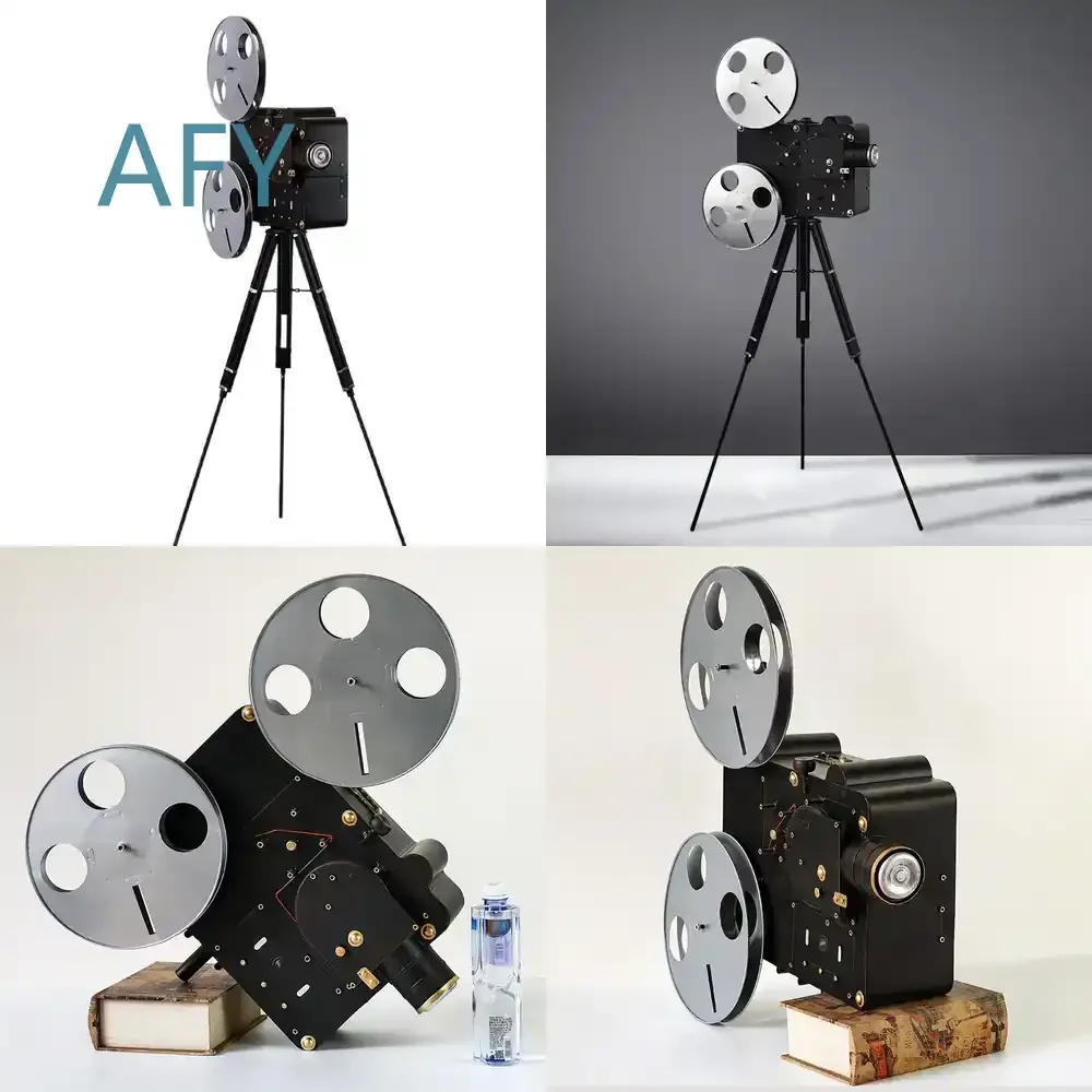 Vintage Old-Fashioned Radio Camera Projector Metal Model Ornament for Photography Photo Props Bar Shop Window Decor