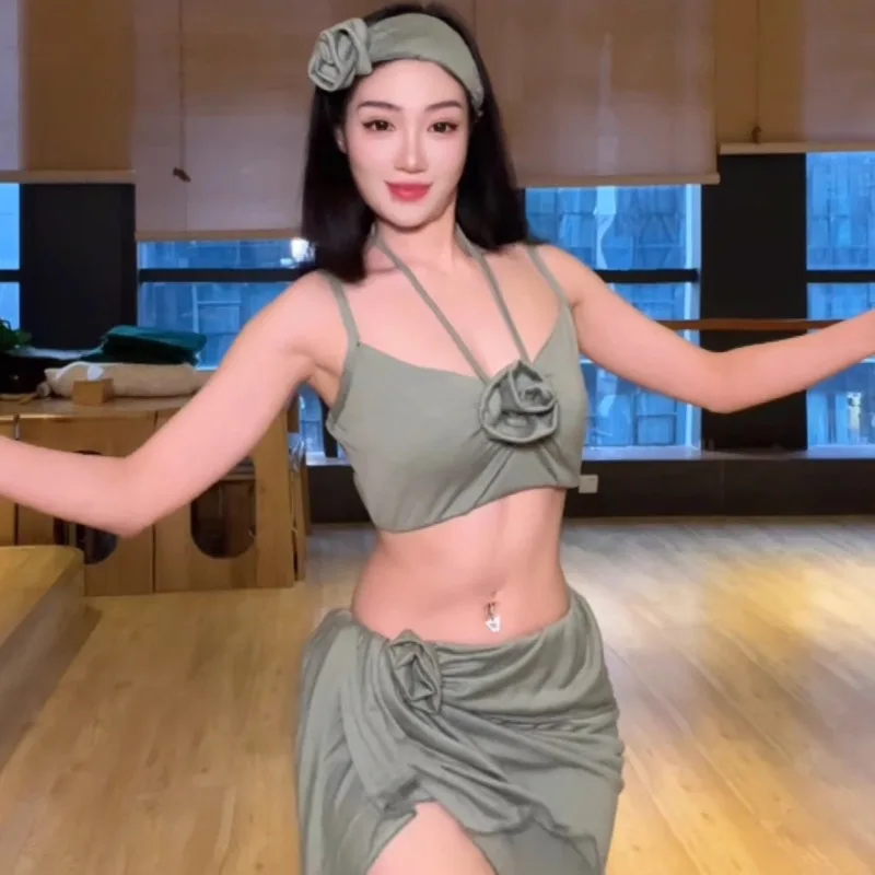 Customized Belly Dance Costumes New Set Performance Dress Class Clothes Sexy Temperament Practice Dress