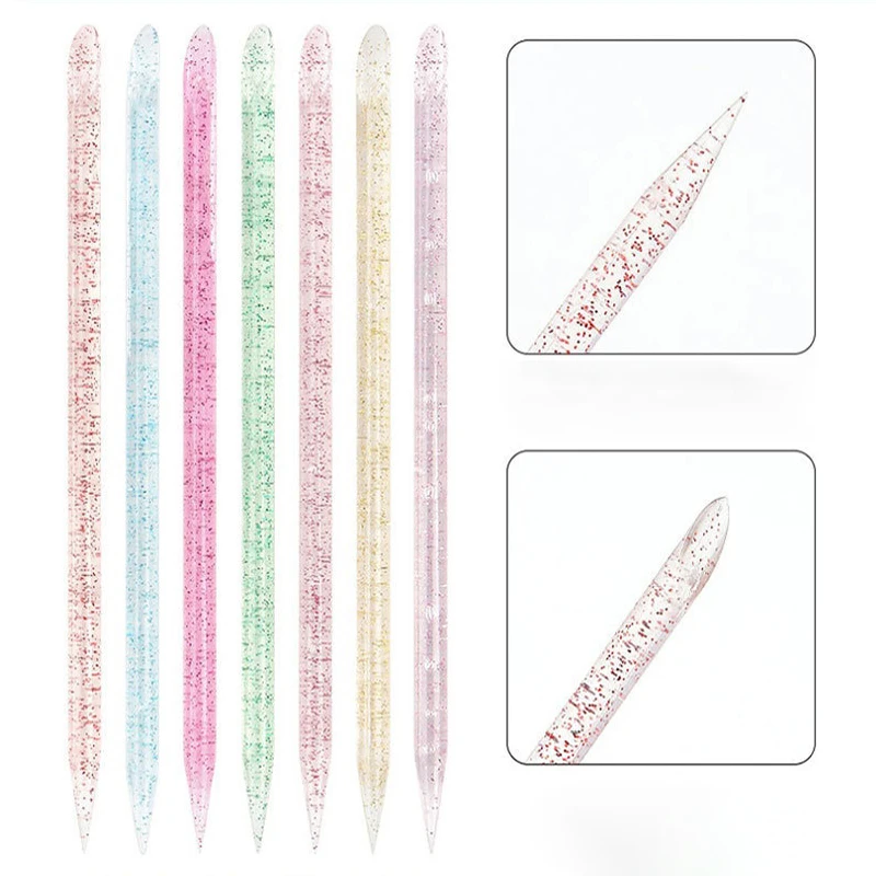 

50Pcs Nail Art Cuticle Pusher Reusable Double End Crystal Stick Professional Cuticle Removal Tool Manicure Nail Accessories
