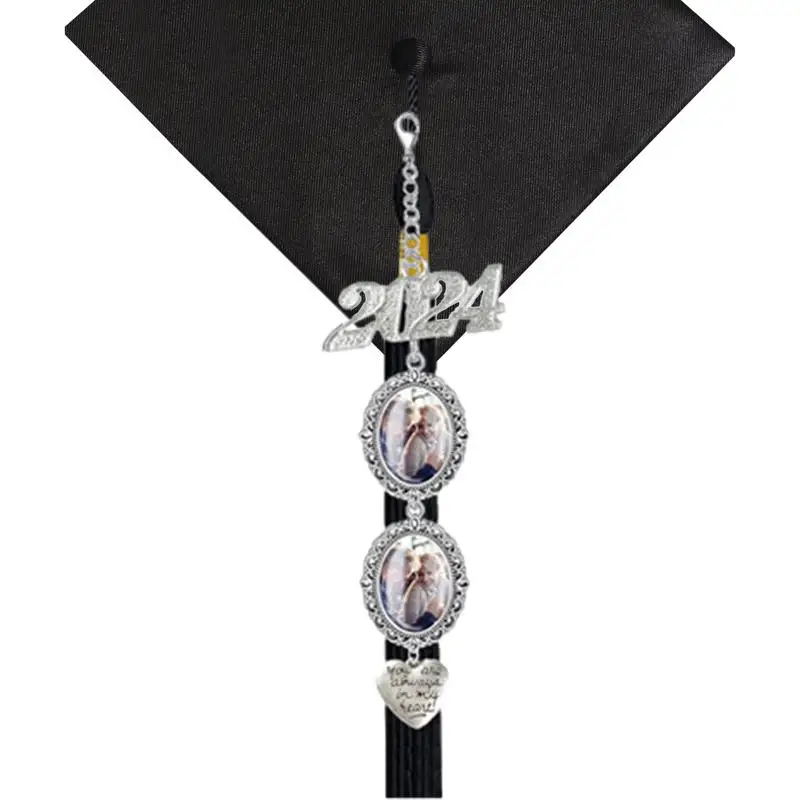 2024 Tassel Charm Oval Decorations Photo Charm Hat Brim Pendant Tassels With Graduation Charm And Photo For Boys And Girls 2024