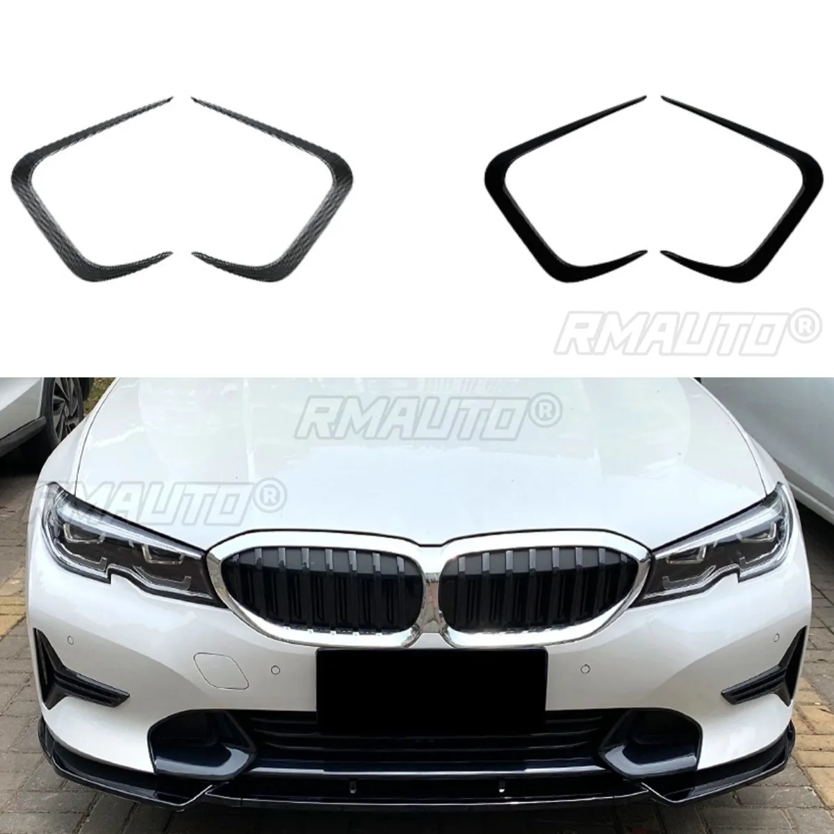 Wind Knife Spoiler Tuning Air Blade Front Bumper Side Splitter for BMW 3 Series G20 G21 LCI M Sport 2023+ Car Accessories