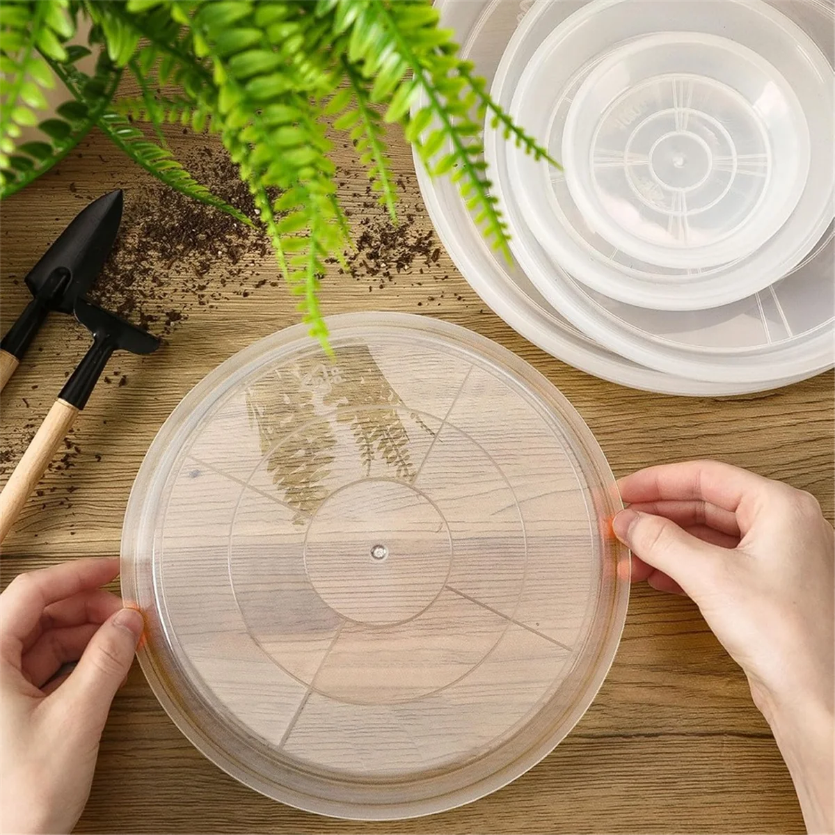 

Новые 30 упаковок подносов для растений, 14 см, подносы для капель растений для горшков, прозрачные подносы для растений, водоотталкивающие тарелки для растений для садов