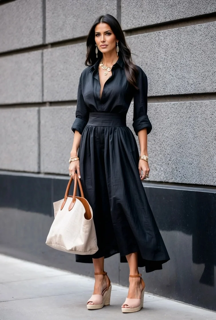 

Women's Long Dress Maxi Dress Swing Dress Elegant Going out Regular Fit Pure Color Long Sleeve V Neck Black White Fall