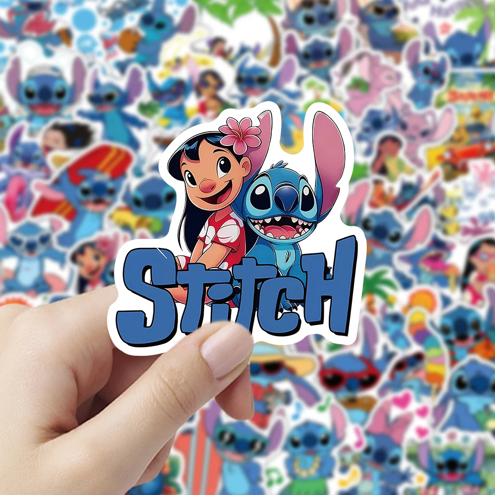 53 قطعة من ملصقات ديزني هاواي ستيتش المقاومة للماء لتزيين لوح التزلج جراب هاتف دفتر جرافيتي ألعاب أطفال شارات هدايا #4