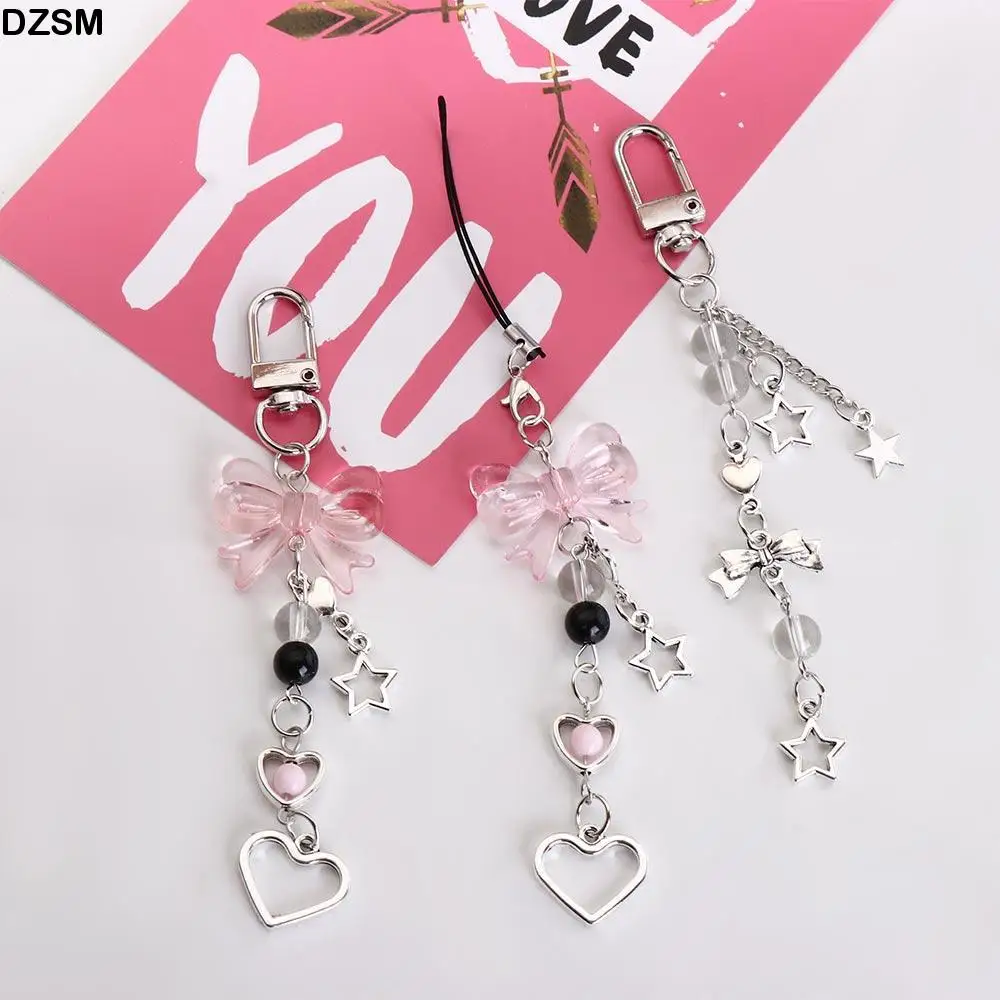 Pearl Bead Bead Phone Charm Strap Star Sweet Mobile Phone Chain Bowknot Fashion Bowknot Beaded Cellphone Strap Girls