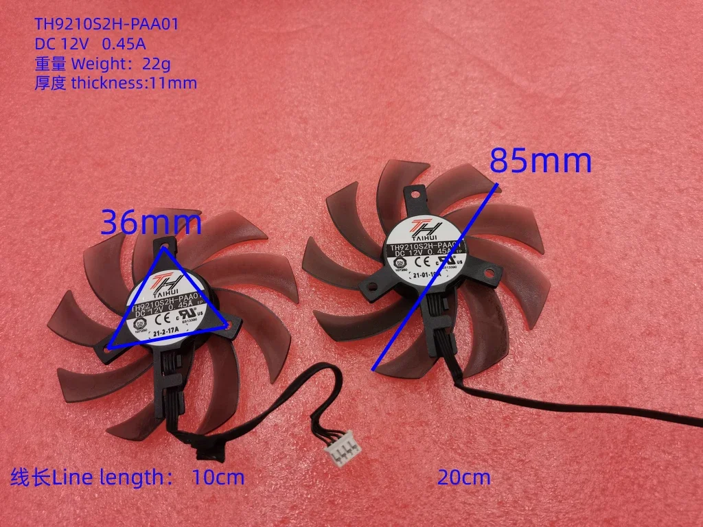 FDC10H12S9-C TH9210S2H-PAA01 GA91S2U Wentylator karty graficznej do Palit RTX2060/2070/2080 RTX2080 DUAL GamingPro