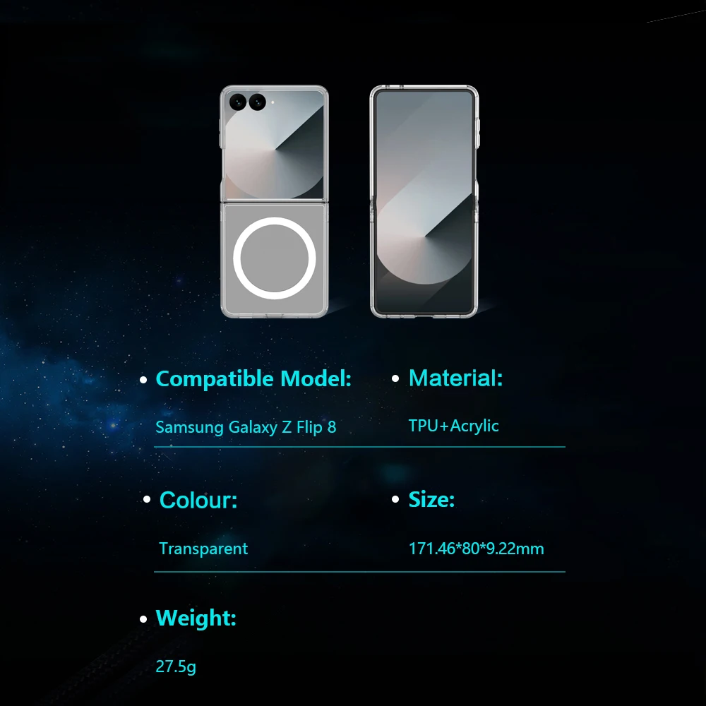 Für Samsung Galaxy Z Flip 8 Hülle Magnetische Hartabdeckung TPU+PC Klare Sturzsichere Handyhülle Für Samsung Galaxy Z Flip 8 – Detail 11