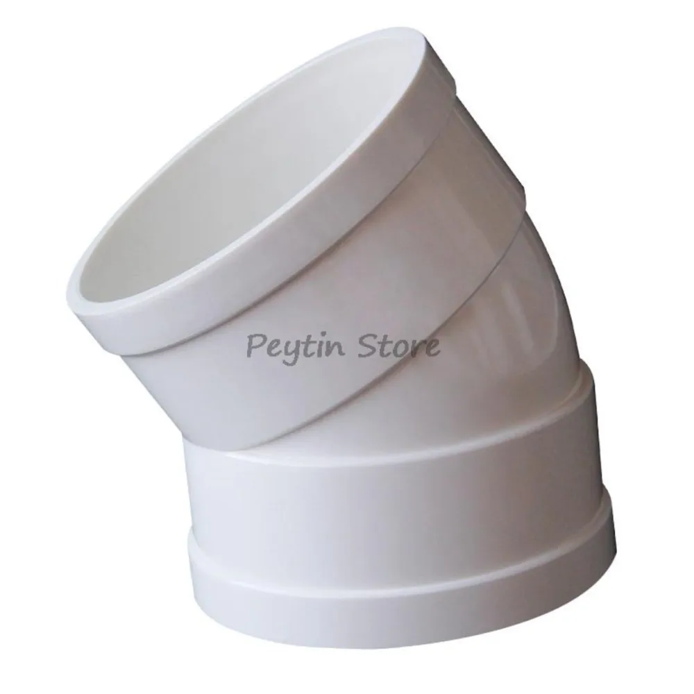 1Pc Inside Diameter 50mm x 11.25/15/22.5/30/45Degree PVC Slight Deflection Elbow Offset Small Angle Drainage Pipe Joint Fittings