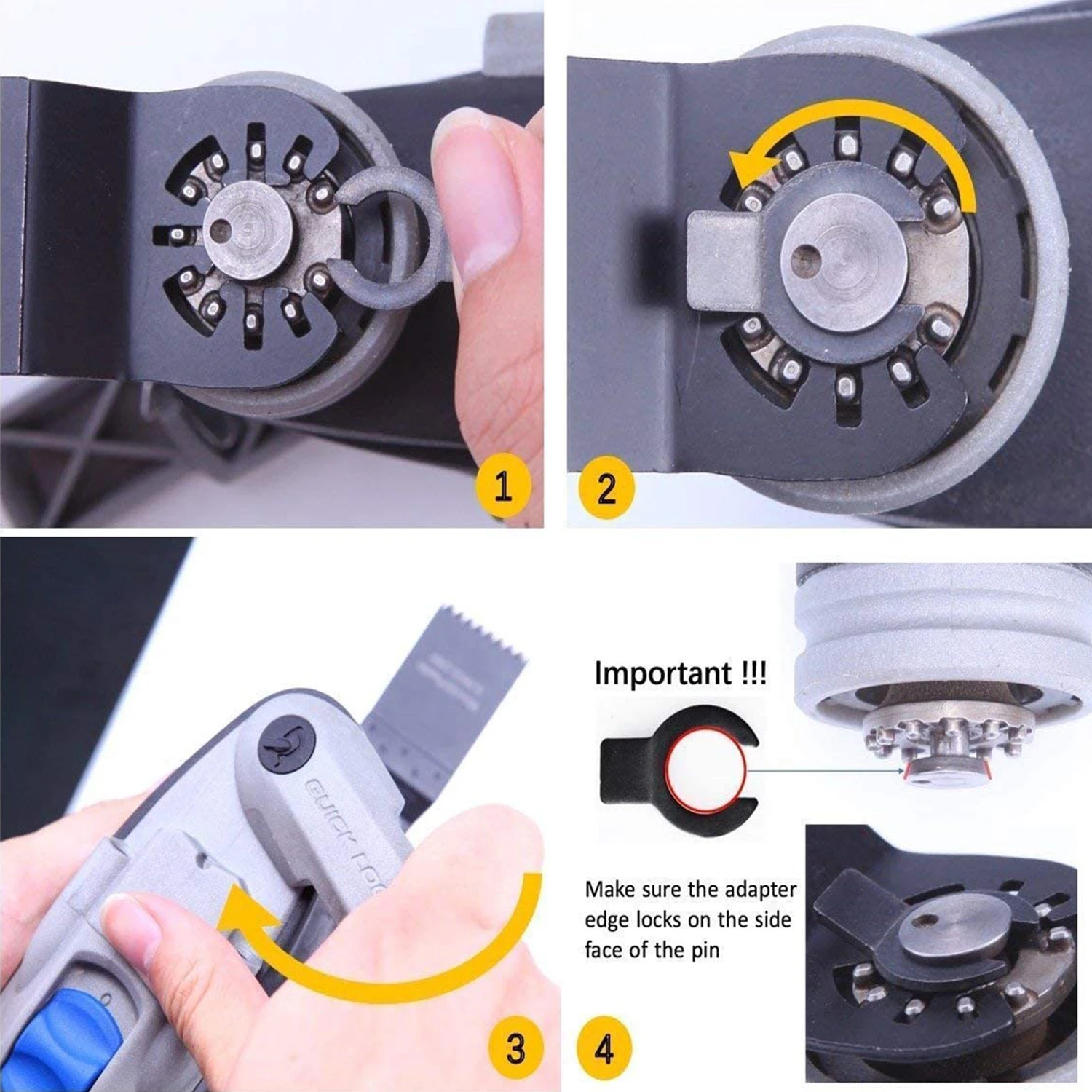 EZARC 3PCS Titanium Oscillating Multitool Blade for Quick Release Multi Tool suitable for Wood, Metal and Hard Material cutting