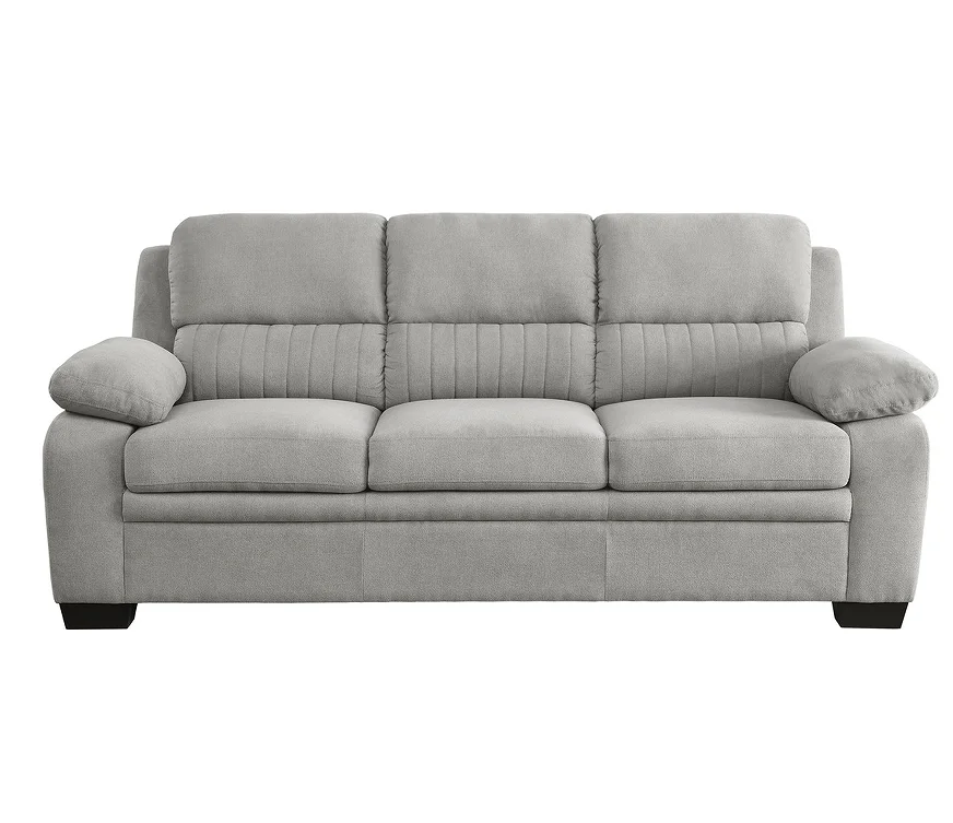 

# Convertible Sofa Set Gray Polyester Upholstered Soft Foam Cushioned Solid Wood Frame Modern Design For Apartment Use