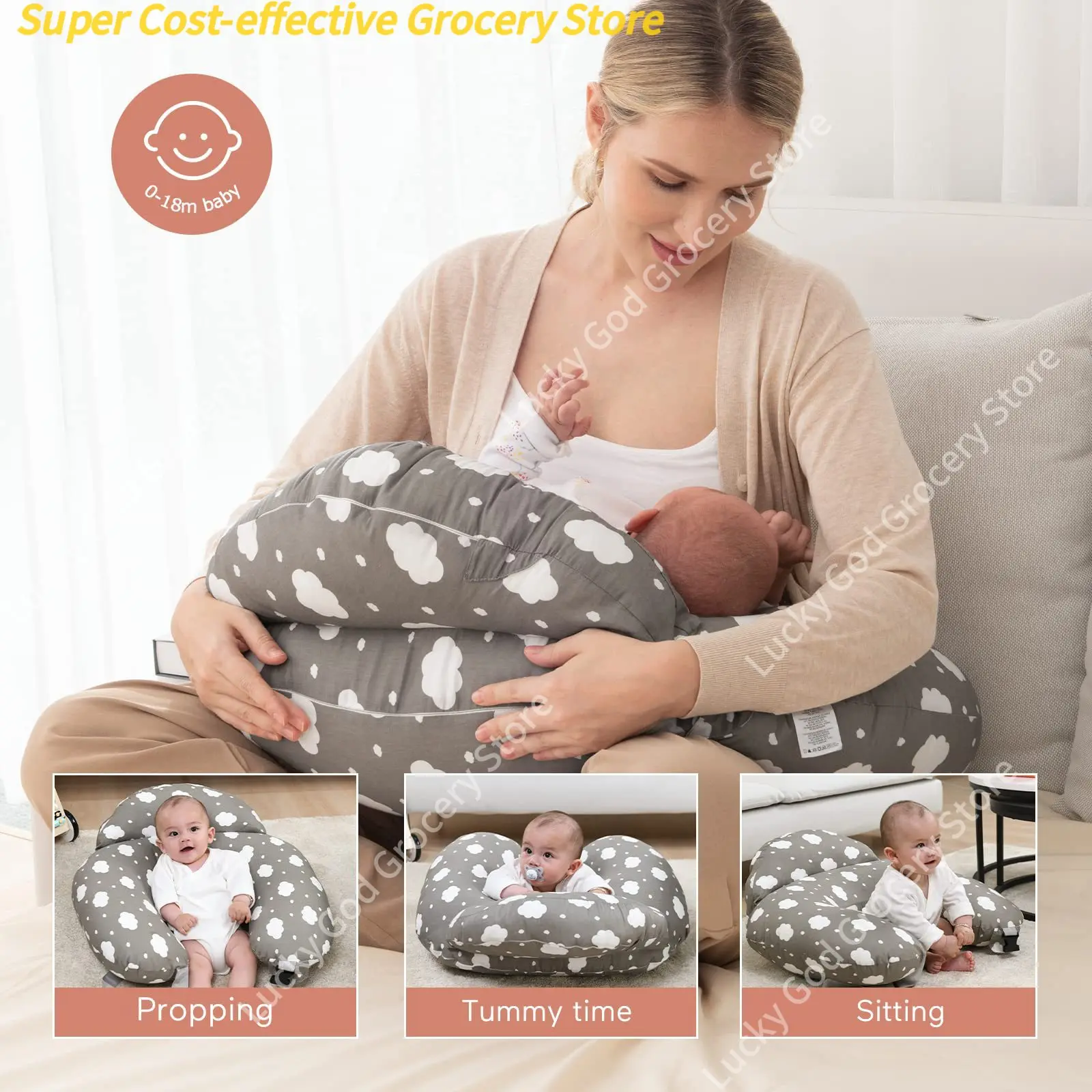 Oreillers d'alimentation plus larges, oreiller de soutien pour maman et bébé, mains libres, alimentation plus facile, récupération post-partum confortable