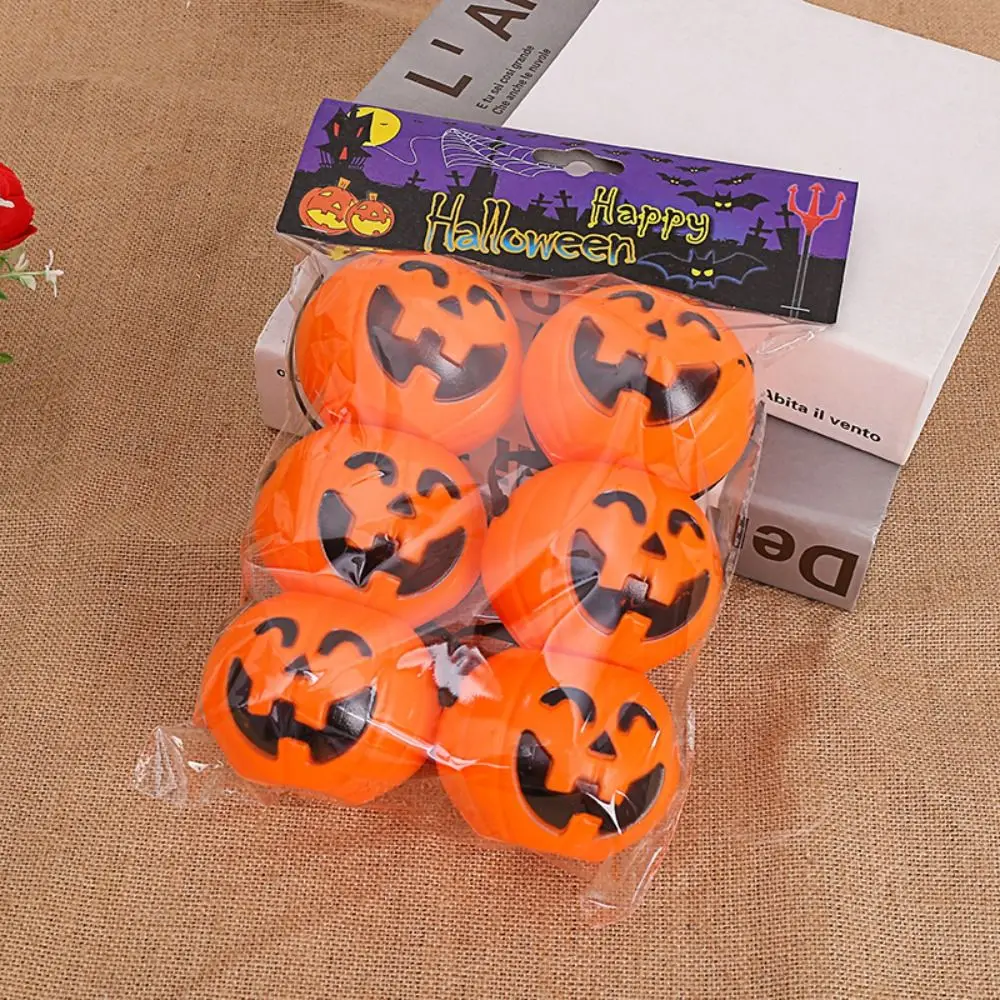 6pcs /set Halloween Halloween Pumpkin Bucket Candy Buckets With Handle Mini Pumpkin Handheld Bucket Mini Pumpkin Bucket Plastic