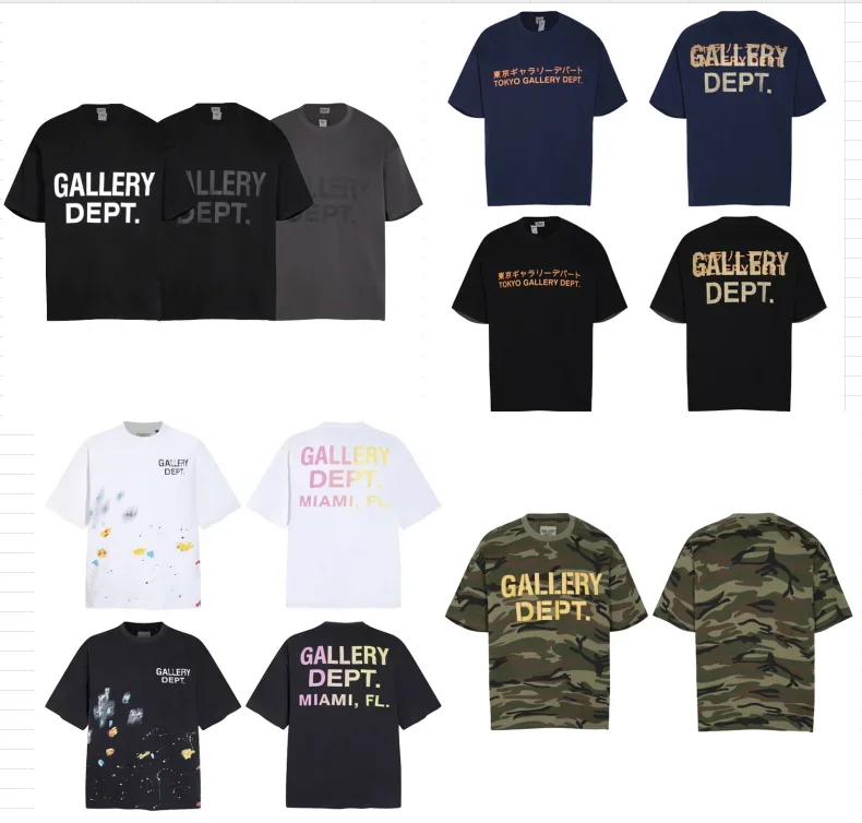 Gallery logo Print Cotton casual Plus size hip-hop Short Sleeve Shirt DEPT Fashion Brand T-Shirt Men Couple style Classic letter