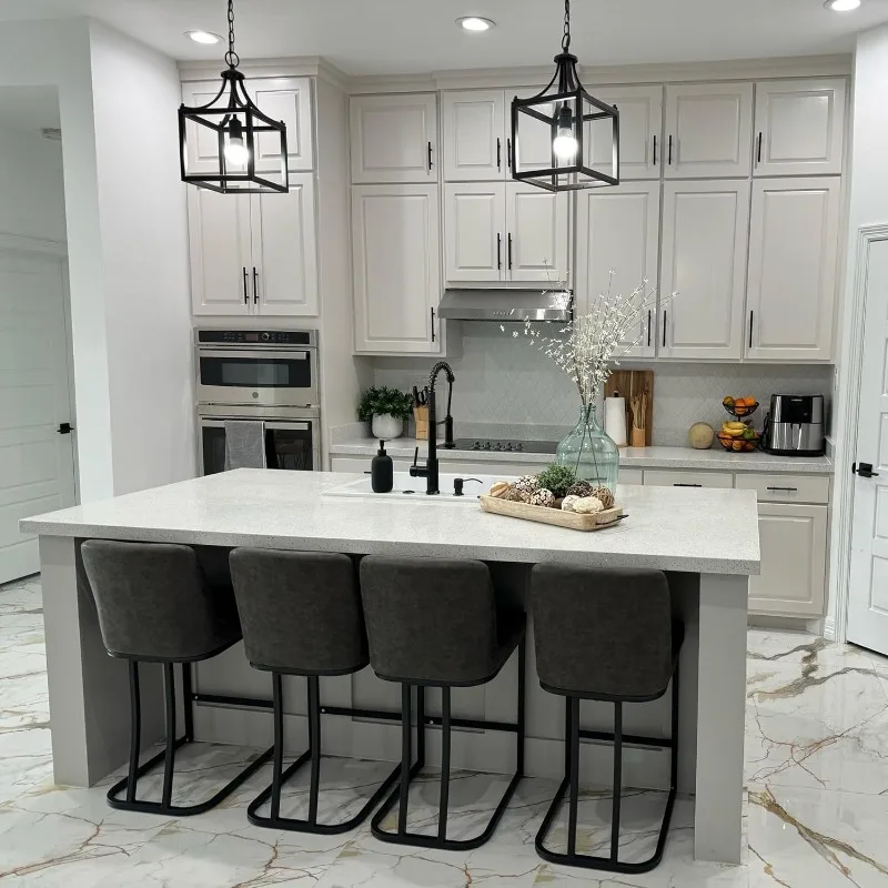 Bar Stools Set of 3, with Kitchen Island, Metal Kitchen Counter Stools