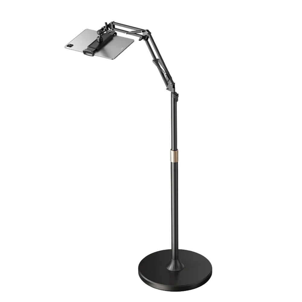 Aluminum Metal Universal Adjustable Height Foldable Tablet PC Mobile Phone Floor Stand