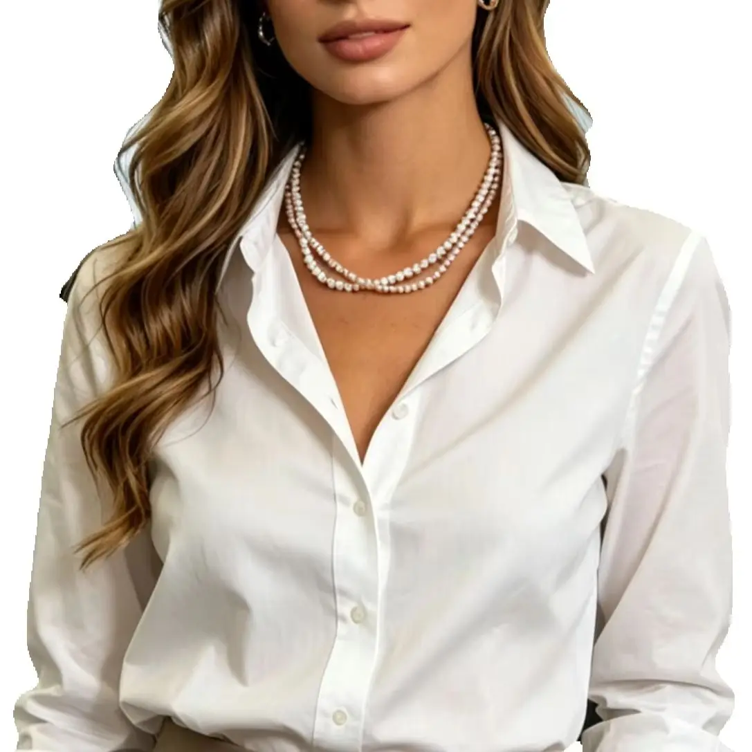 

Freshwater Pearl Necklace with Double Strand Design & White-Pink Mix