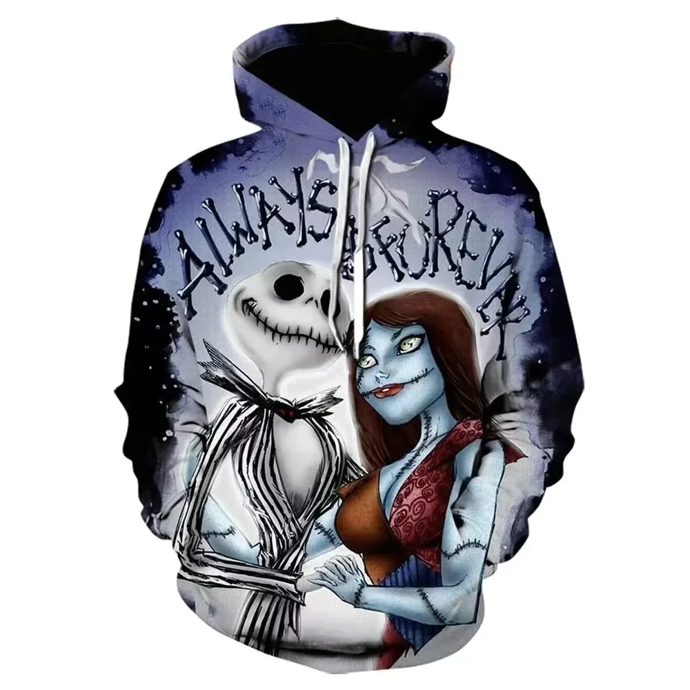 New Halloween Hoodies Nightmare Before Christmas 3D Print Hoodie Men Women Fashion Oversized Sweatshirts Kids Autumn Tracksuits