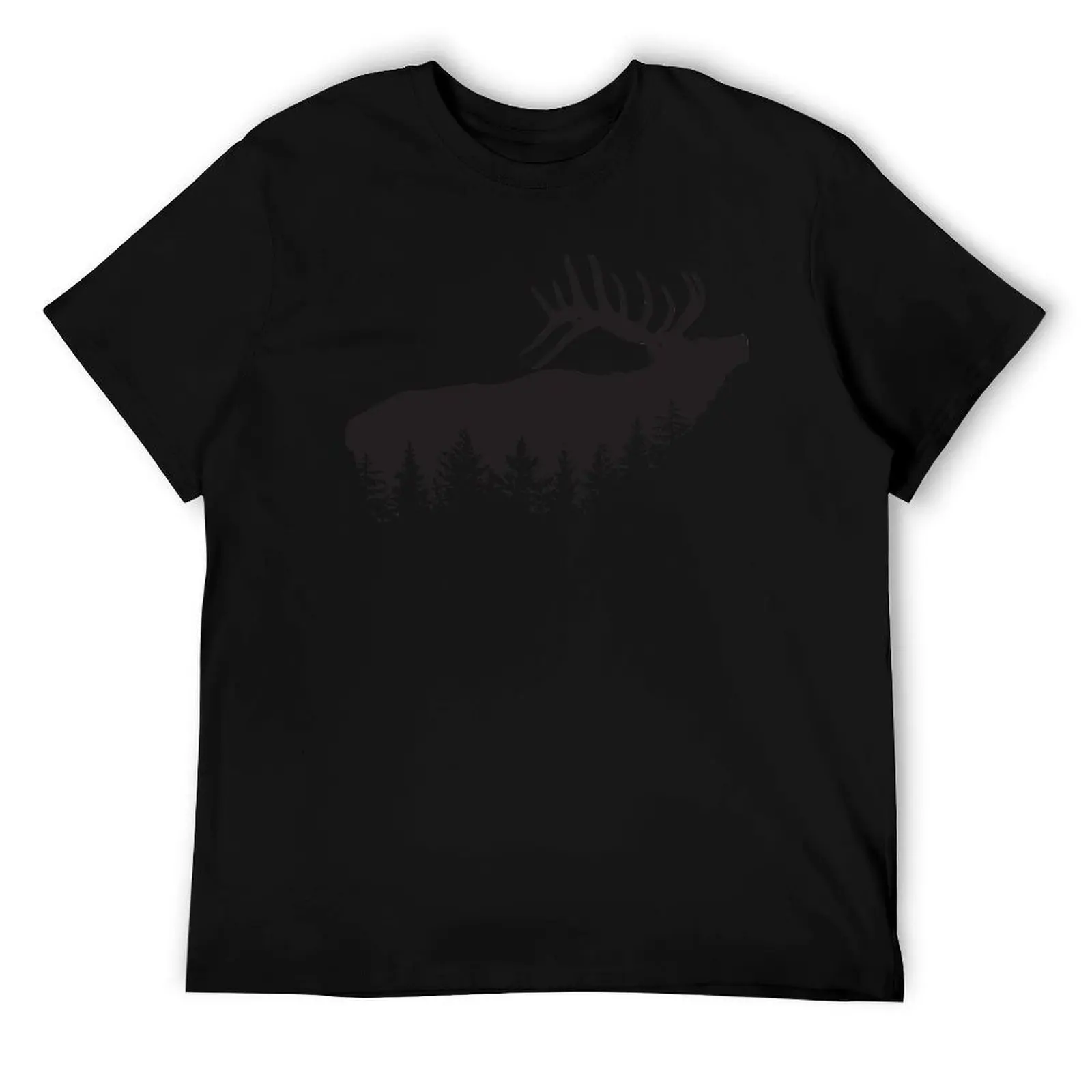 

Deer and Evergreens Hunting T-Shirt anime tshirt cotton t shirt man T-Shirt