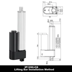 DC24V attuatori lineari elettrici motore 2500N attuatore per impieghi gravosi lunghezza corsa 50-1000mm per supporto di sollevamento del letto per la cura dell'apri finestra