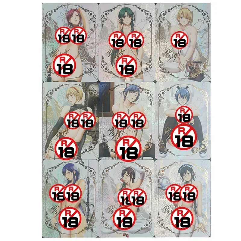 Rosaria Bibel Schwarz Sexy Anime Mädchen Karten Mai Shiranui Irelia Ahri Evelynn Kaisa 9 TEILE/SATZ Spiel Sammlung Karten Spielzeug Weihnachten geschenk