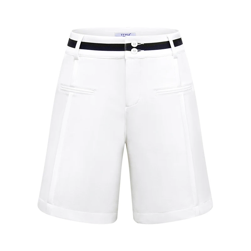 Fashion Lady Sports Shorts Casual High Waist Straight Wide Leg Five-Point Pants Breathable and Comfortable Clothes Apparel image 2