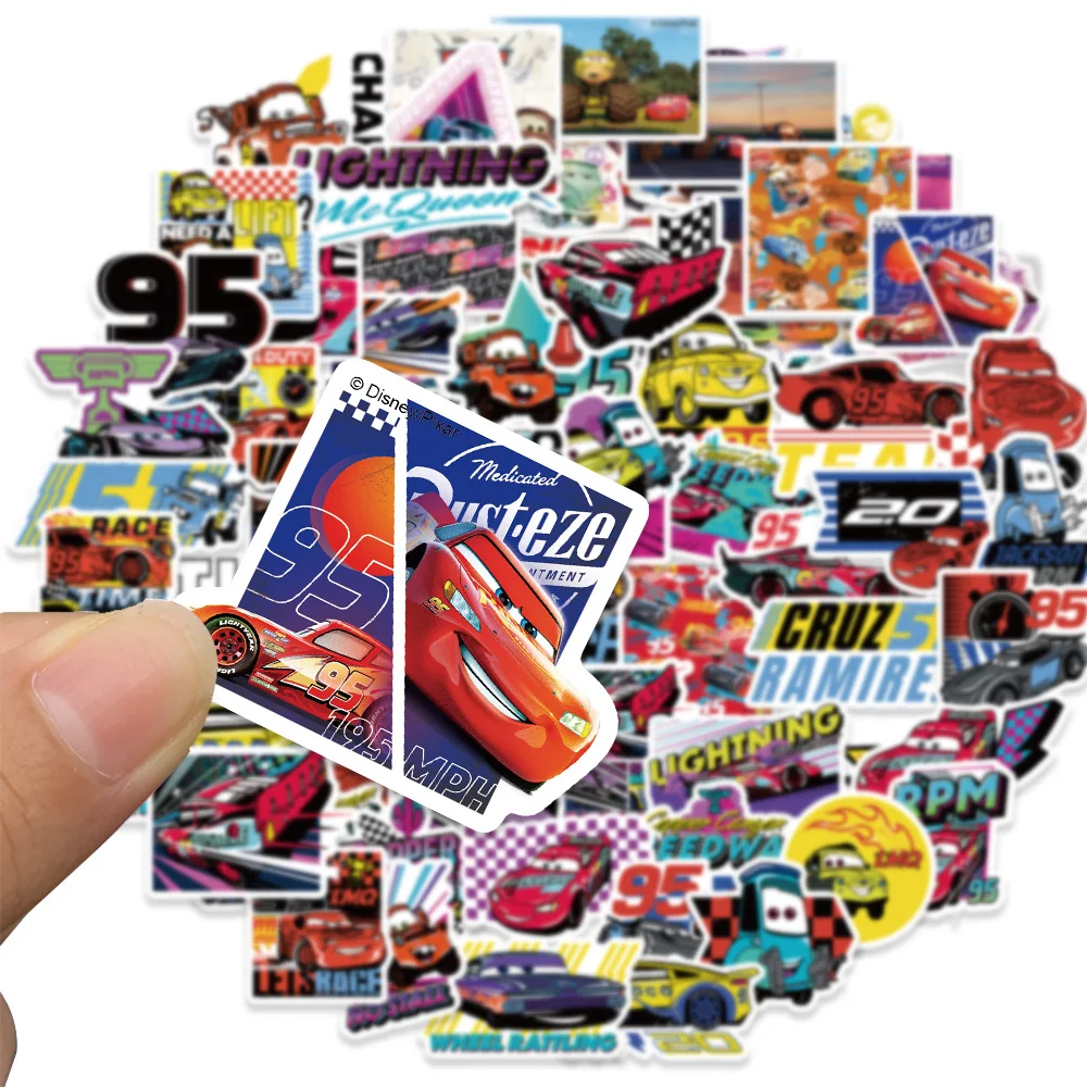 

10/30/50/100PCS Disney Animated Movie Cars Lightning McQueen Cartoon Cool Racing Creative Decorative Stickers Decal Kids Toy