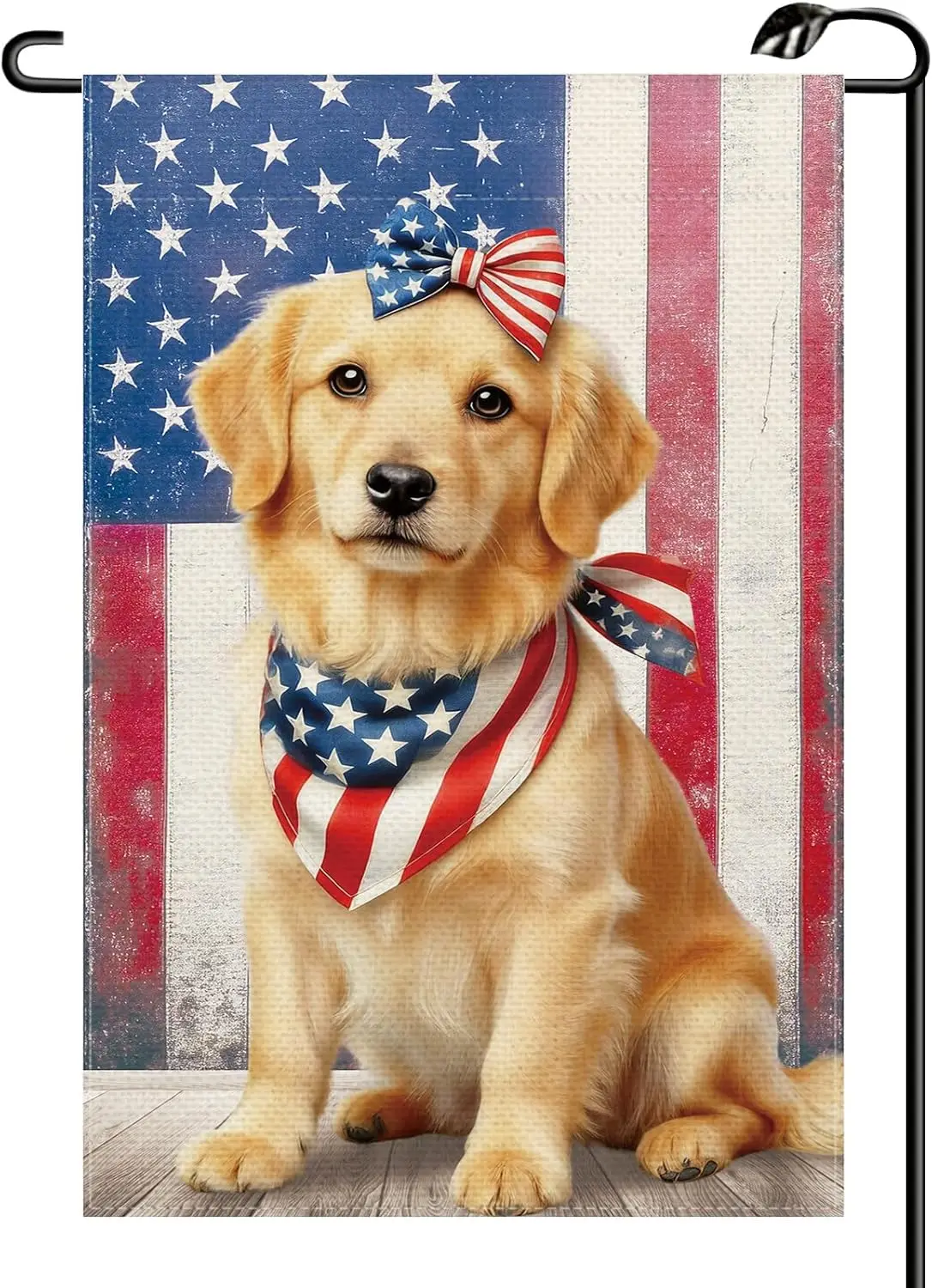 4th of July Small Golden Retriever Dog Patriotic Garden Flag 12x18 Inch Vertical Double Sided American Independence Day Welc AAS
