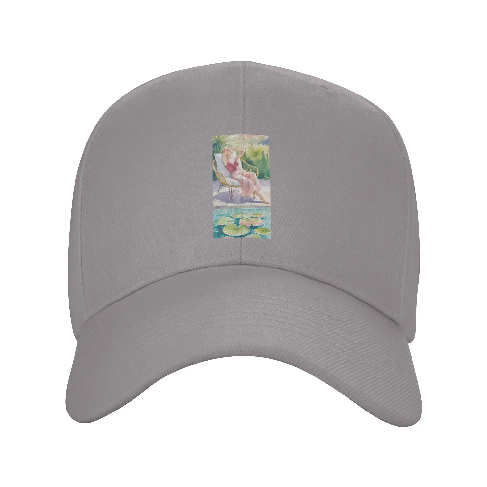 Hot Sale Watercolor Poolside Serenity Art By Merch  Limited Edition Baseball Cap  Autumn Beret Man  Yard Work Beret Man