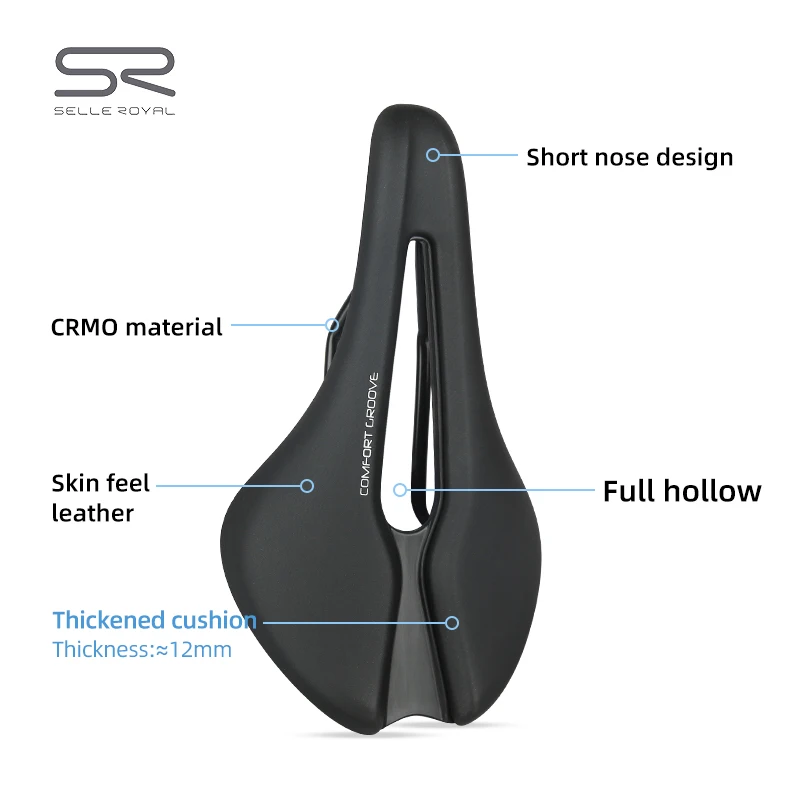 SELLE ROYAL Aeros O Hollow Breathable Bicycle Saddle Ultralight MTB Road Bike Soft Seats PU Leather Waterproof Cycling Cushion