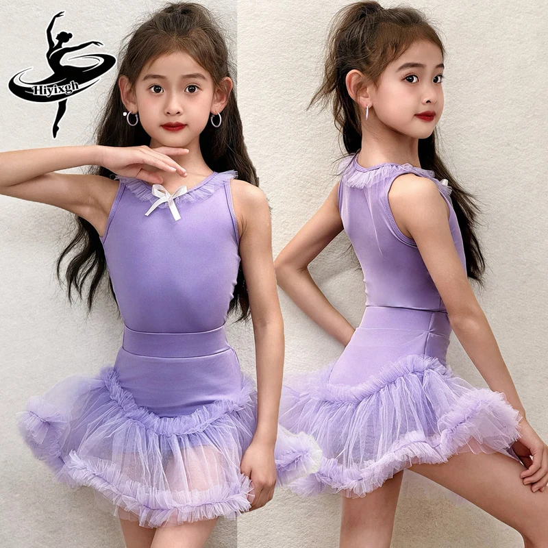 

Purple Latin Dance Competition Dress Children'S Latin Dance Performance Clothing Girls Samba Ballroom Dance Costumes