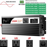 2500W pure sine wave solar power inverter DC 12V 24V 48V  to AC 110V 220V LCD display