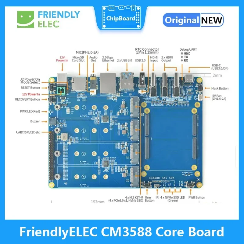 Imagem -02 - Friendlyelec-kit Placa de Desenvolvimento Nas Rockchip Rk3588 On-board Pcie 2.5g Controlador Ethernet Suporta Openwrtandroid Rockchip Cm3588