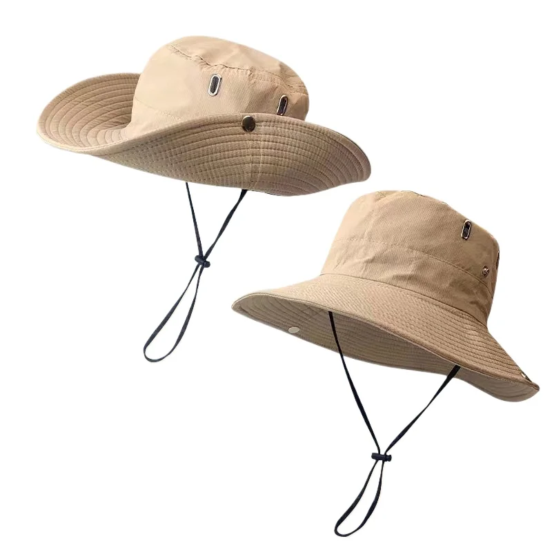 

Summer Outdoor Oversized Men's Wide Brim Sun Hat - Waterproof UV Protection Safari Bucket Hat for Fishing Hiking Climbing