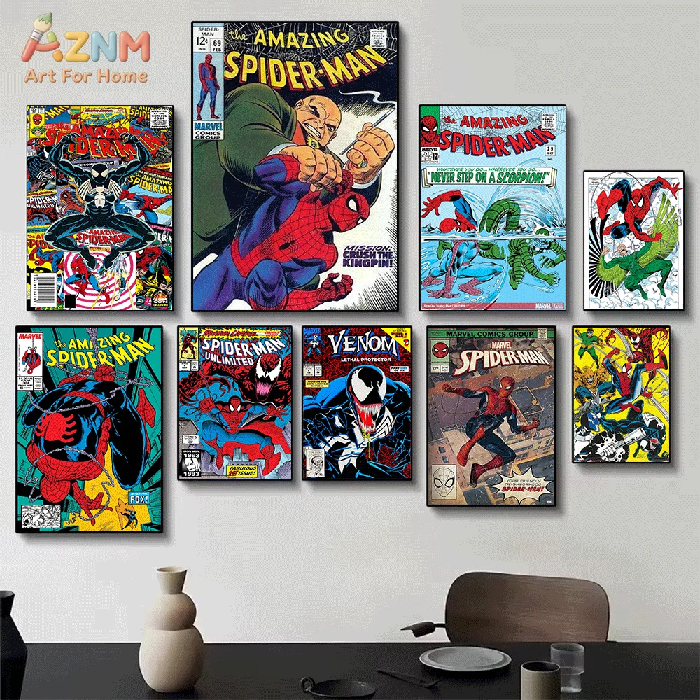 AZNM Black-Suit Spider-Man Ven - Embroidery Wall Art reseña y precio