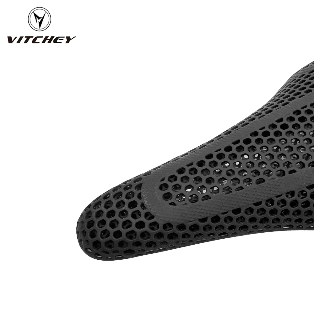 Vitchey Ultra Light Carbon Fiber 3D Printing bike Saddle 200g Hollow and Breathable MTB Road Bike Seat Men Women Bike Parts